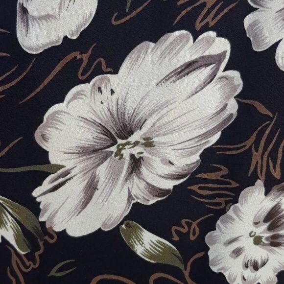 Vtg 90's Notations Top Preppy Sleeveless‎ Button Down Black Cream Floral Sz S - Picture 4 of 7